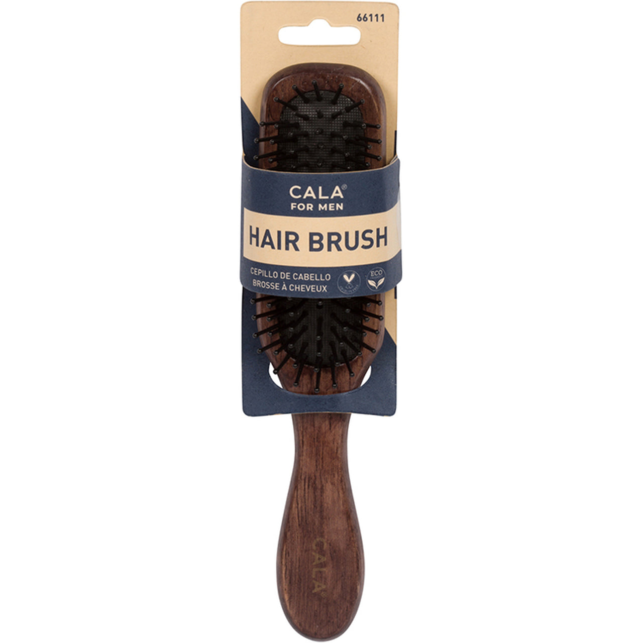 Cala for Men Dark Wood Small Paddle Brush (66111)